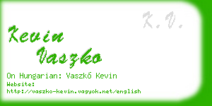 kevin vaszko business card