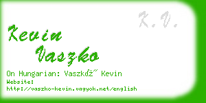 kevin vaszko business card